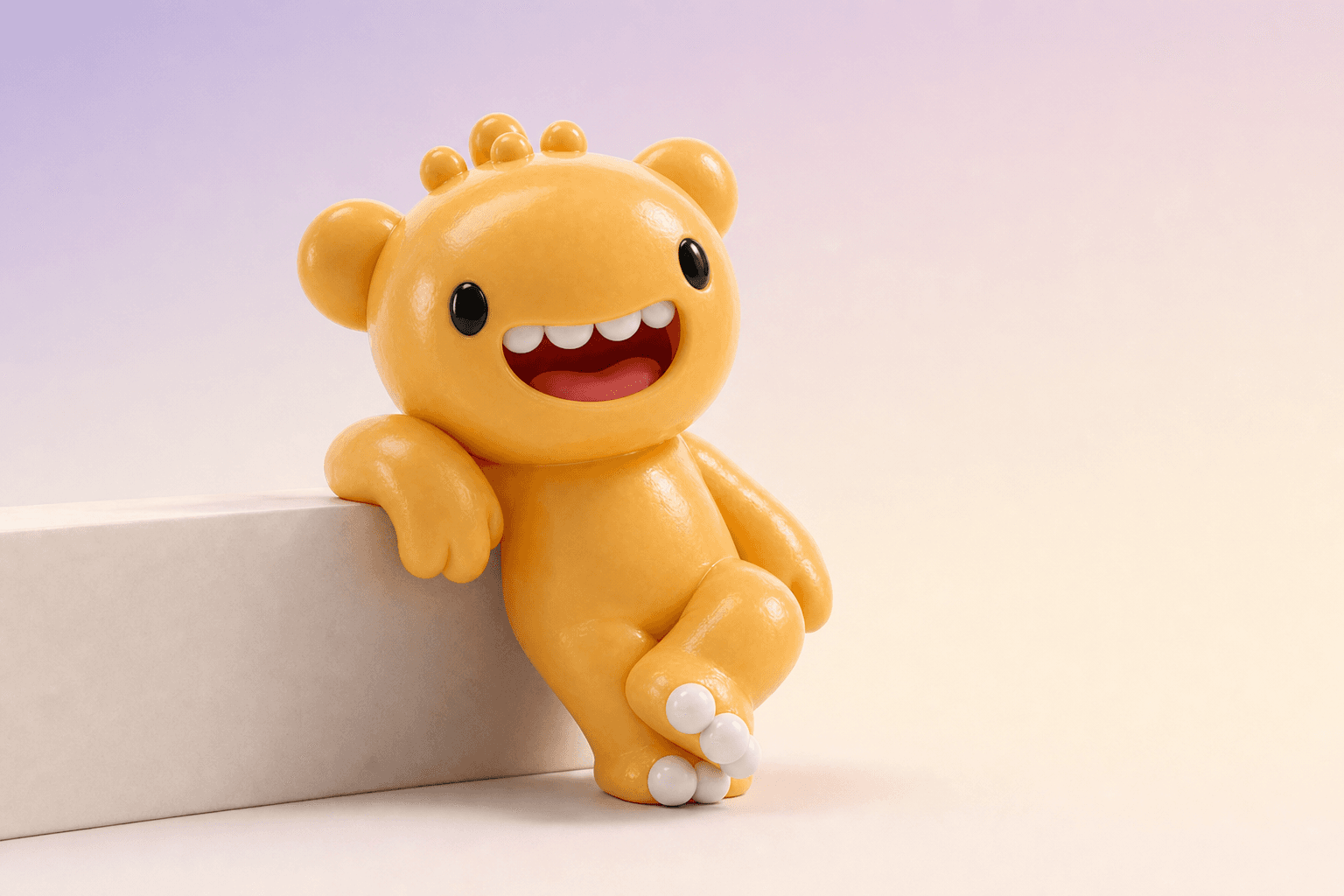 A cheerful golden Sidekick character